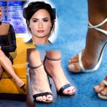Demi Lovato tattoo on sexy foot