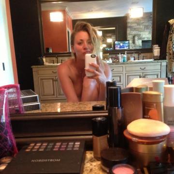 Kaley Cuoco loves doing selfies exposed