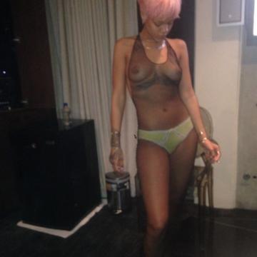 Rihanna naked tits thru sexy dress