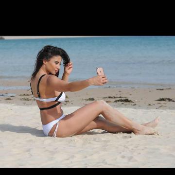 Kayleigh Morris bikini selfie on the beach