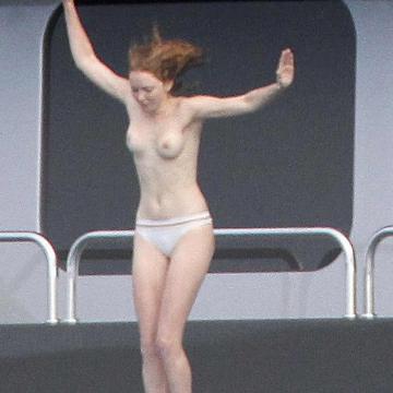 Lily Cole accidentally goes topless