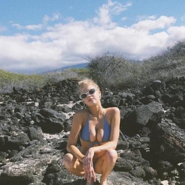 Charlotte McKinney jiggles her boobs in a bikini