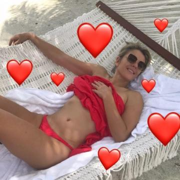 Elizabeth Hurley in a sexy red bikini