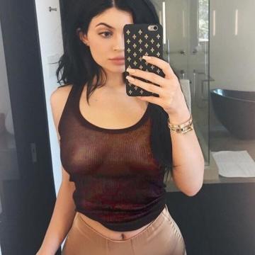 Kylie Jenner sexy see thru selfie