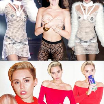 Miley Cyrus naked and sexy lignerie collage