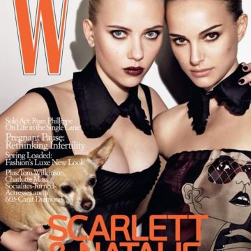 Natalie Portman and Scarlett posing for magazine