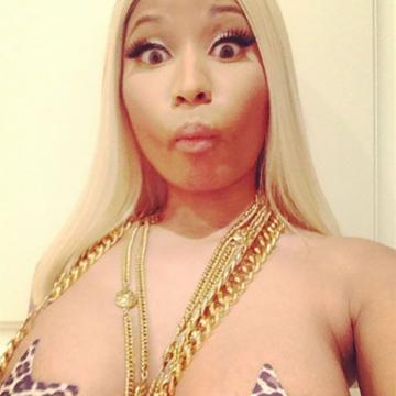 Nicki Minaj showing off giant boobs